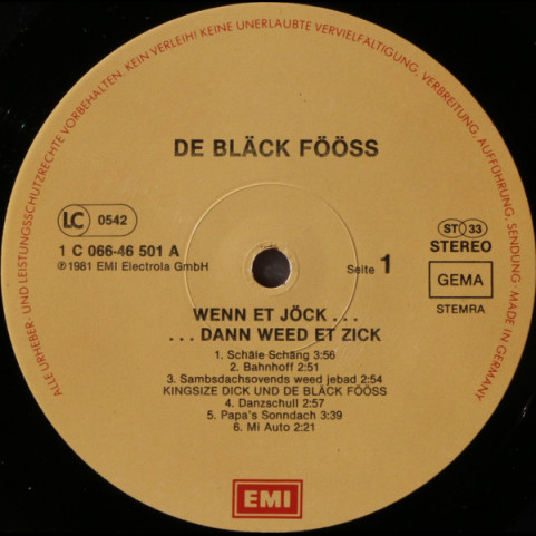 Bläck Fööss - Wenn Et Jöck... Dann Weed Et Zick (1981) [1LP]