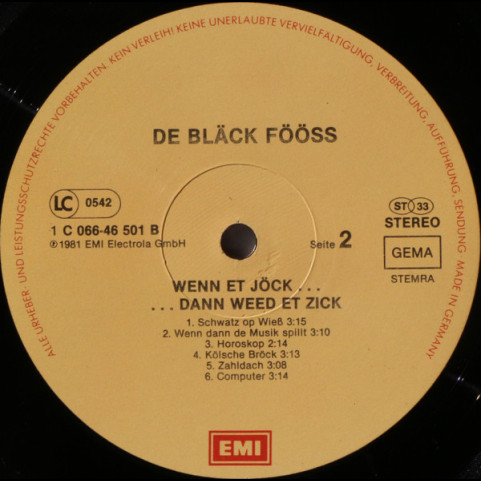 Bläck Fööss - Wenn Et Jöck... Dann Weed Et Zick (1981) [1LP]