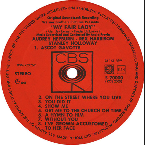 Audrey Hepburn, Rex Harrison, Stanley Holloway - Lerner & Loewe - My Fair Lady (The Original Sound Track Recording) (1964) [1LP]