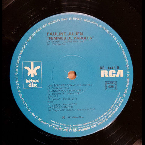 Pauline Julien - Femmes De Paroles (1977) [1LP]