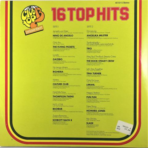 Various - 16 Top Hits - Aus Den Hitparaden 1984 März April  (1984) [1LP]