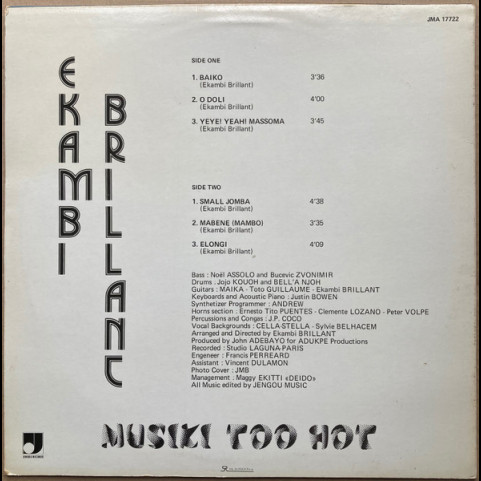 Ekambi Brillant - Musiki Too Hot (1984) [1LP]