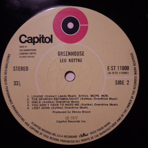 Leo Kottke - Greenhouse (1972) [1LP]