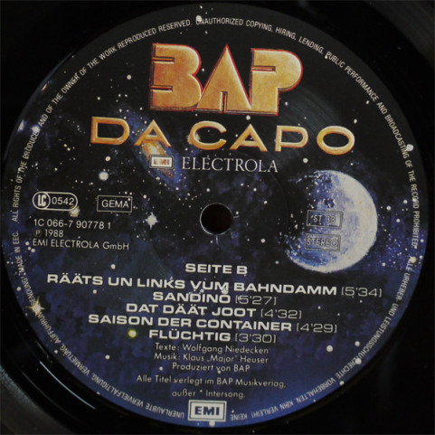 BAP - Da Capo (1988) [1LP]
