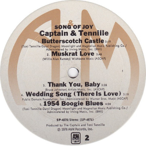 Captain And Tennille - Song Of Joy (1976) [1LP]