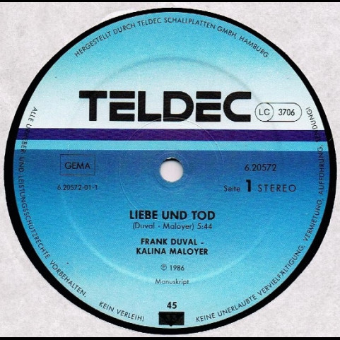 Frank Duval - Kalina Maloyer - Liebe Und Tod (1986) [12"]