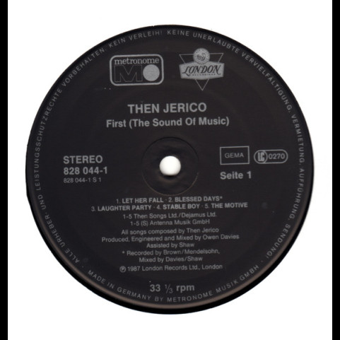Then Jerico - First (The Sound Of Music) (1987) [1LP]