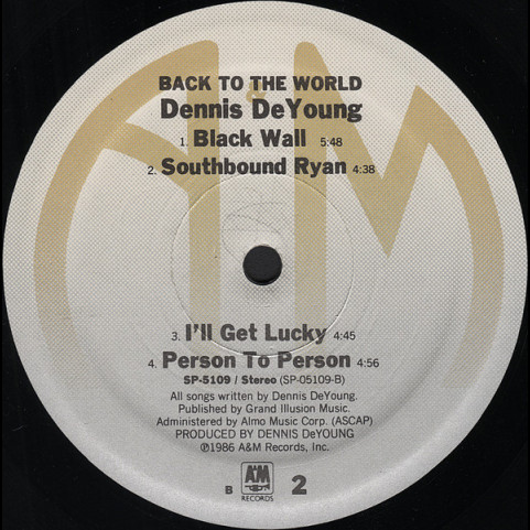 Dennis DeYoung - Back To The World (1986) [1LP]