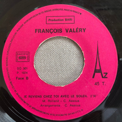 François Valéry - Une Chanson D'été (1974) [7"]