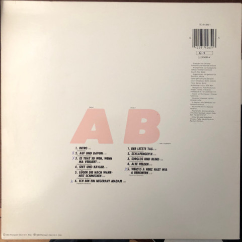 Rainhard Fendrich - Auf Und Davon. (1984) [1LP]