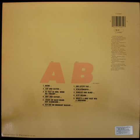 Rainhard Fendrich - Auf Und Davon. (1984) [1LP]