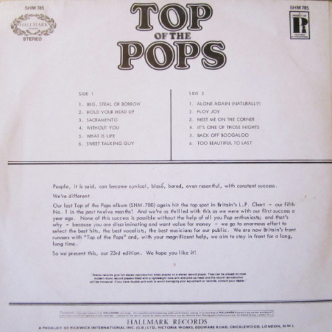Unknown Artist - Top Of The Pops Vol. 23 (1972) [1LP]