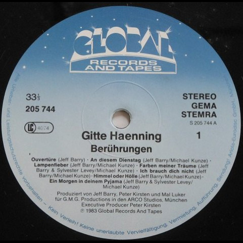 Gitte Hænning - Berührungen (1983) [1LP]
