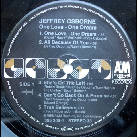 Jeffrey Osborne - One Love - One Dream (1988) [1LP]
