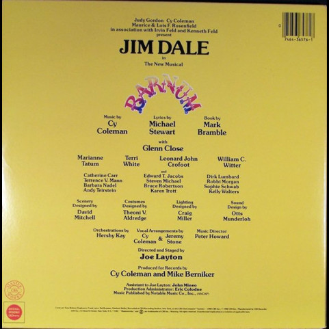 Jim Dale - Barnum (The New Musical) (1980) [1LP]