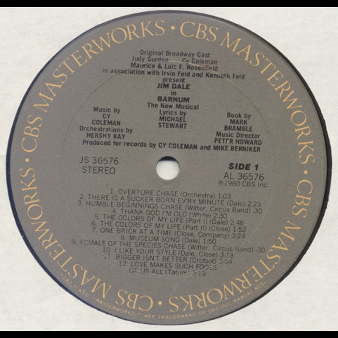 Jim Dale - Barnum (The New Musical) (1980) [1LP]
