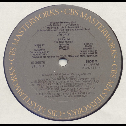 Jim Dale - Barnum (The New Musical) (1980) [1LP]