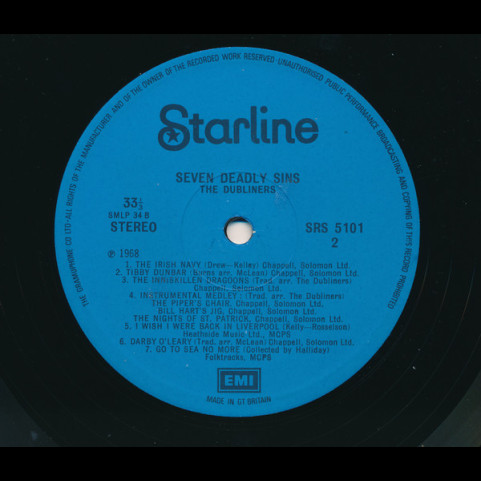 Dubliners, The - Seven Deadly Sins (1972) [1LP]