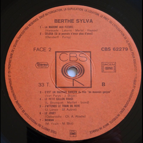 Berthe Sylva - L'album D'or (1973) [1LP]