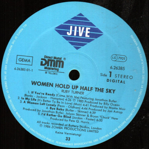 Ruby Turner - Women Hold Up Half The Sky (1986) [1LP]