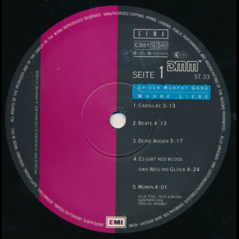 Spider Murphy Gang - Wahre Liebe (1985) [1LP]