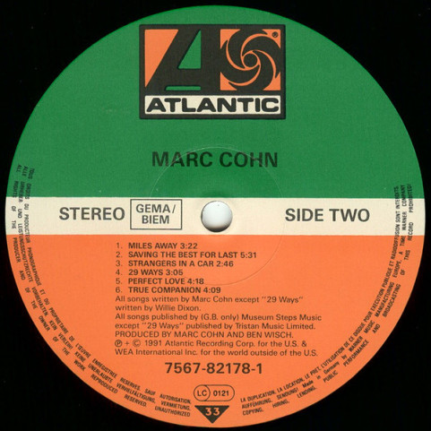 Marc Cohn - Marc Cohn (1991) [1LP]