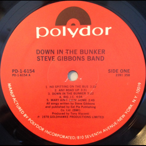 Steve Gibbons Band - Down In The Bunker (1978) [1LP]