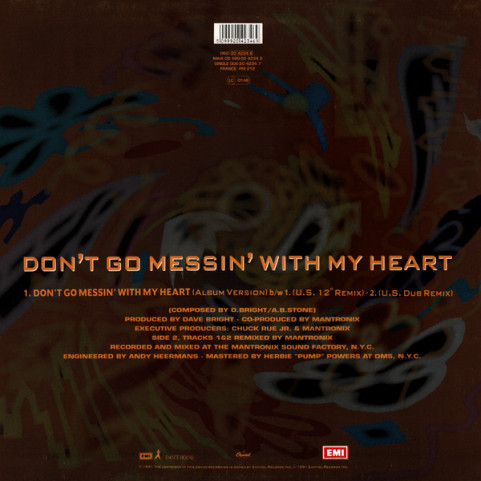 Mantronix - Don't Go Messin' With My Heart (1991) [12"]