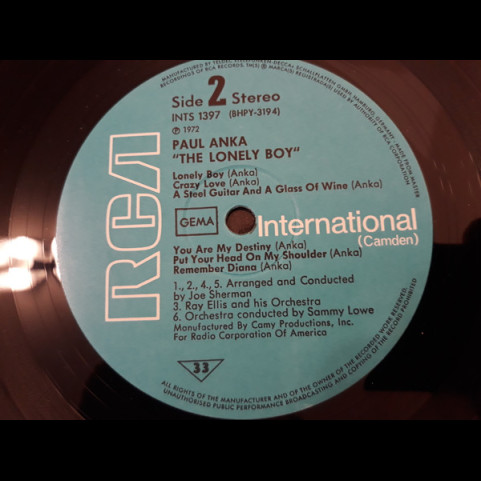 Paul Anka - The Lonely Boy (1972) [1LP]