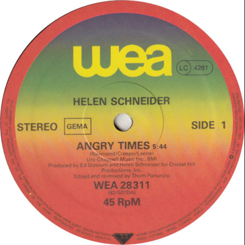 Helen Schneider - Angry Times (1982) [12"]