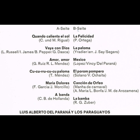 Luis Alberto del Parana y Los Paraguayos - A Banda (1969) [1LP]