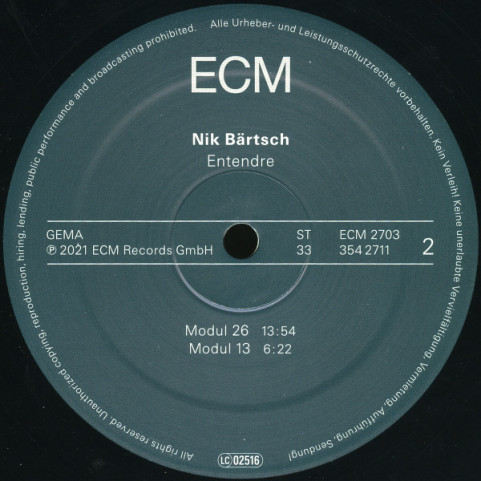 Nik Bärtsch - Entendre (2021) [1LP]