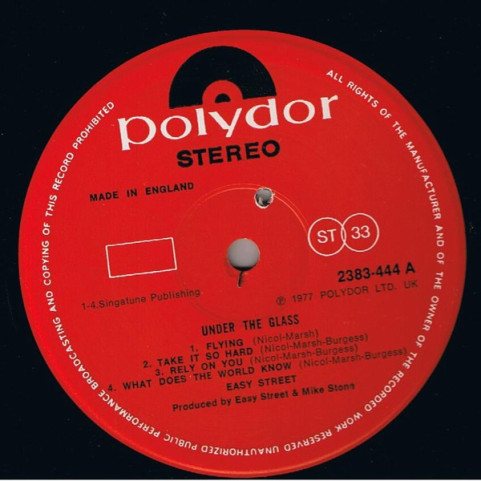Easy Street (2) - Under The Glass (1977) [1LP]