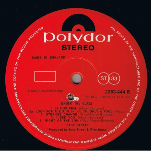 Easy Street (2) - Under The Glass (1977) [1LP]