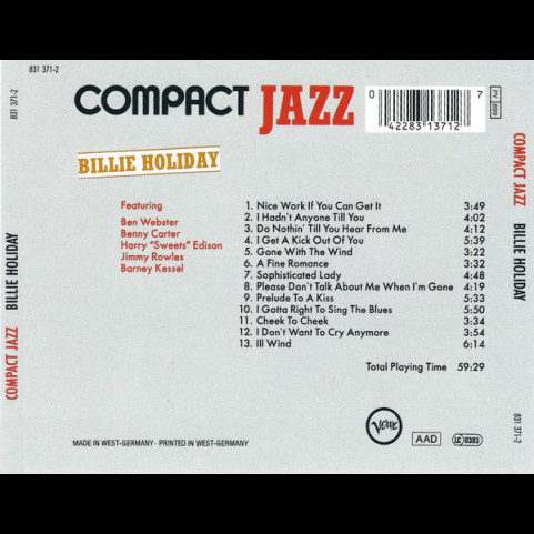 Billie Holiday - Billie Holiday (1987) [1CD]