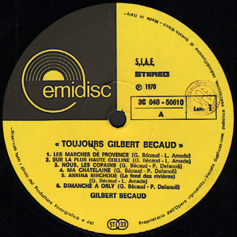 Gilbert Bécaud - Toujours Becaud [1LP]