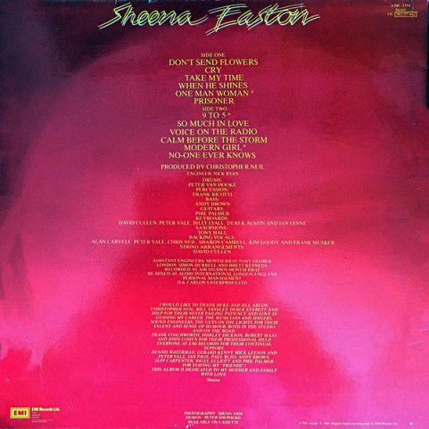 Sheena Easton - Take My Time (1981) [1LP]