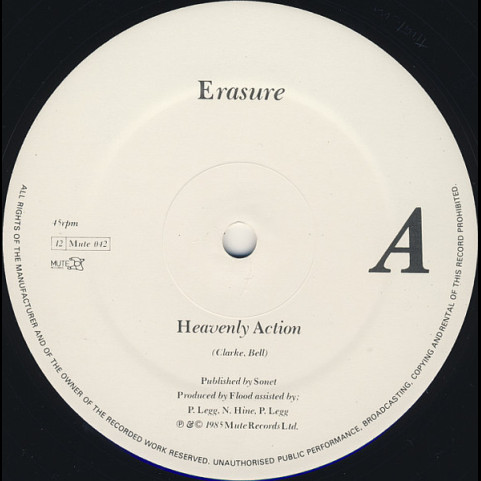 Erasure - Heavenly Action (1985) [12"]