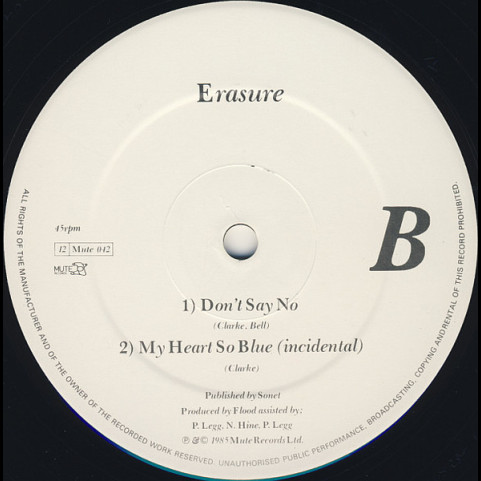 Erasure - Heavenly Action (1985) [12"]