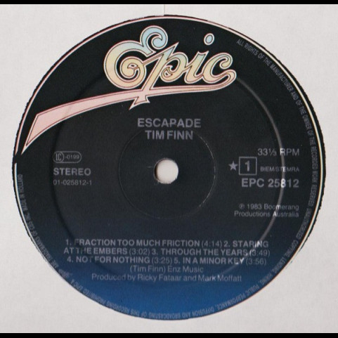 Tim Finn - Escapade (1984) [1LP]