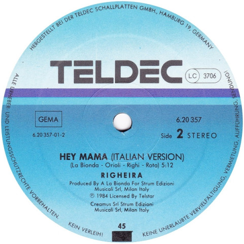 Righeira - Hey Mama (1984) [12"]