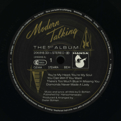 Modern Talking - The 1st Album (1985) [1LP]