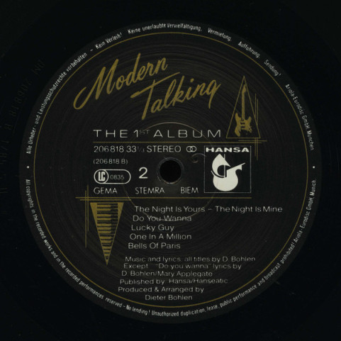 Modern Talking - The 1st Album (1985) [1LP]