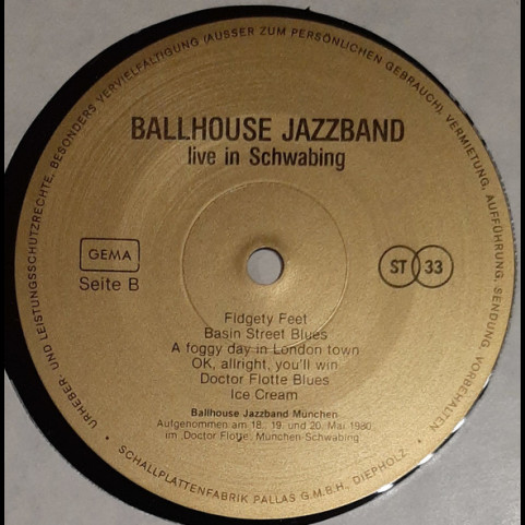Ballhouse Jazzband - ....Live In Schwabing! (1980) [1LP]