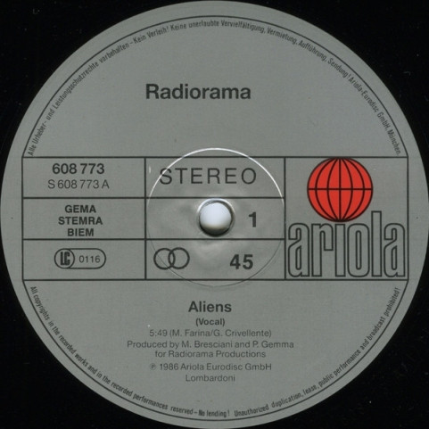 Radiorama - Aliens (1986) [12"]