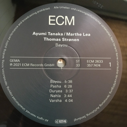 Thomas Strønen, Ayumi Tanaka, Marthe Lea - Bayou (2021) [1LP]