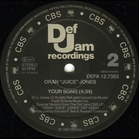 Oran 'Juice' Jones - The Rain (1986) [12"]