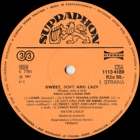 Viktor Lazlo & Karel Zich - Sweet, Soft And Lazy (1987) [1LP]