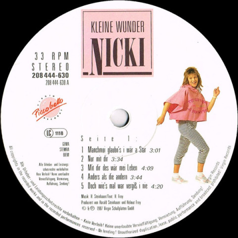 Nicki - Kleine Wunder (1987) [1LP]