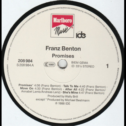 Franz Benton - Promises (1988) [1LP]